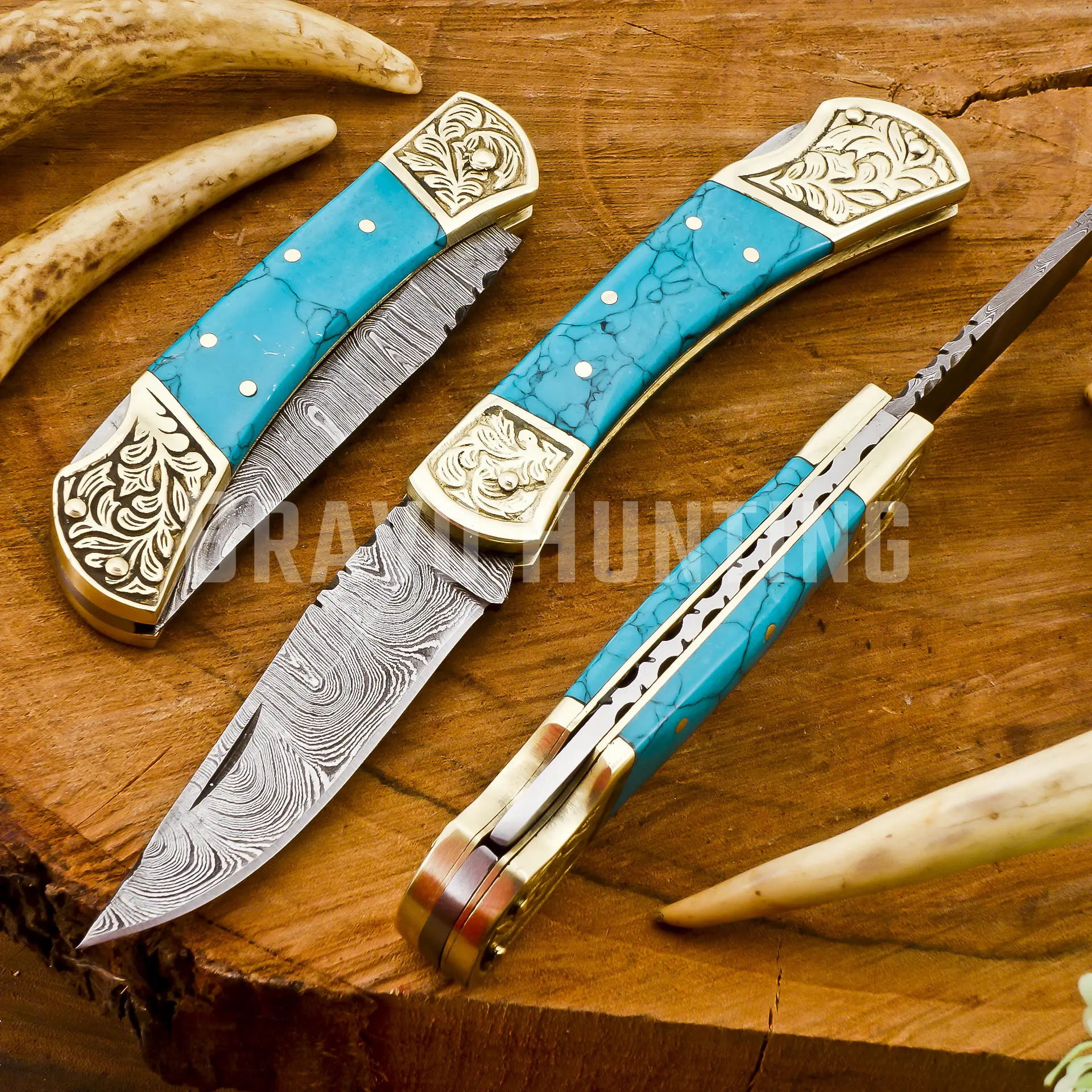Turquoise Stone pocket folding knife