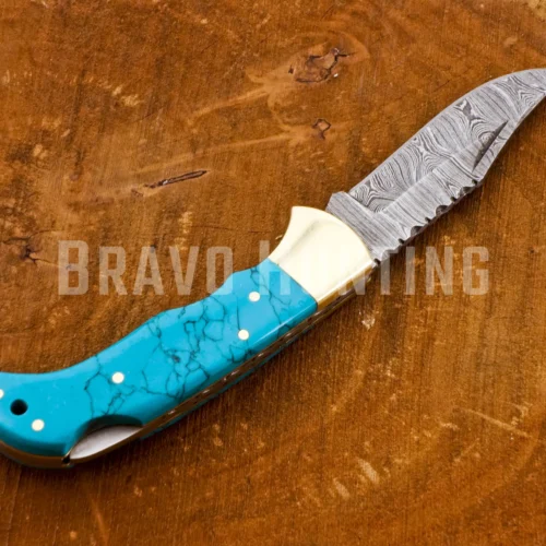 Folding Pocket Knife with Turquoise Stone 7