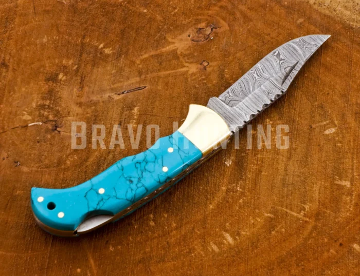 Folding Pocket Knife with Turquoise Stone 7