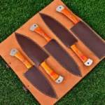 Handmade Damascus Chef knife set of 5 Pcs Kitchen knives/BBQ/  Gift for Women Mothers Day Gift