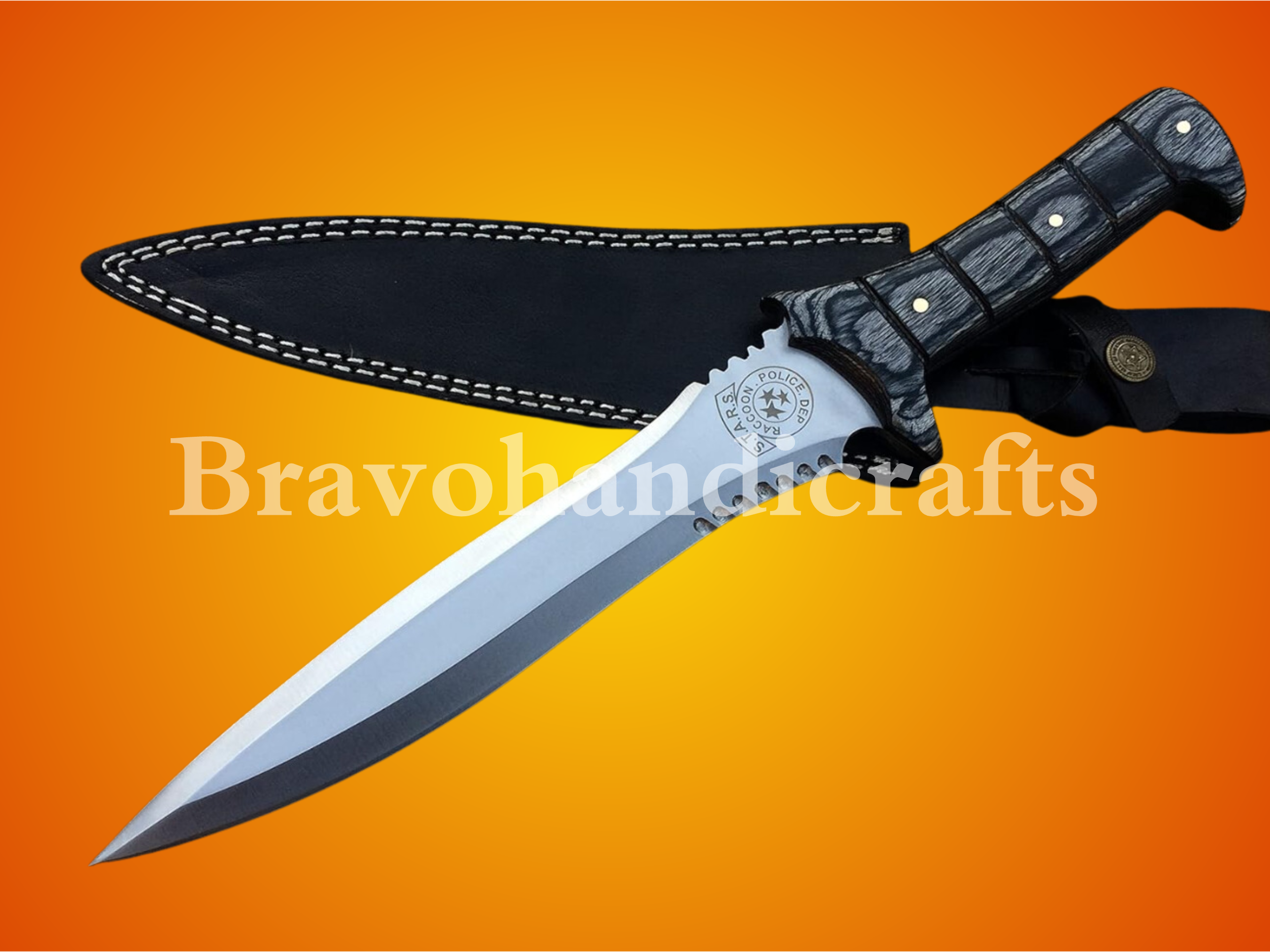 Set of 2 Handmade 5160 Spring Steel RE4 Krauser's Knife,Bowie  knife,Tactical, 6