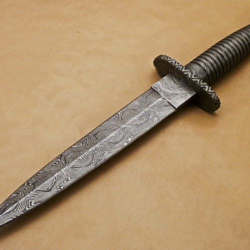 CUSTOM HANDMADE D2 TOOL STEEL HUNTING VIKING SPEAR DAGGER KNIFE WITH LEATHER