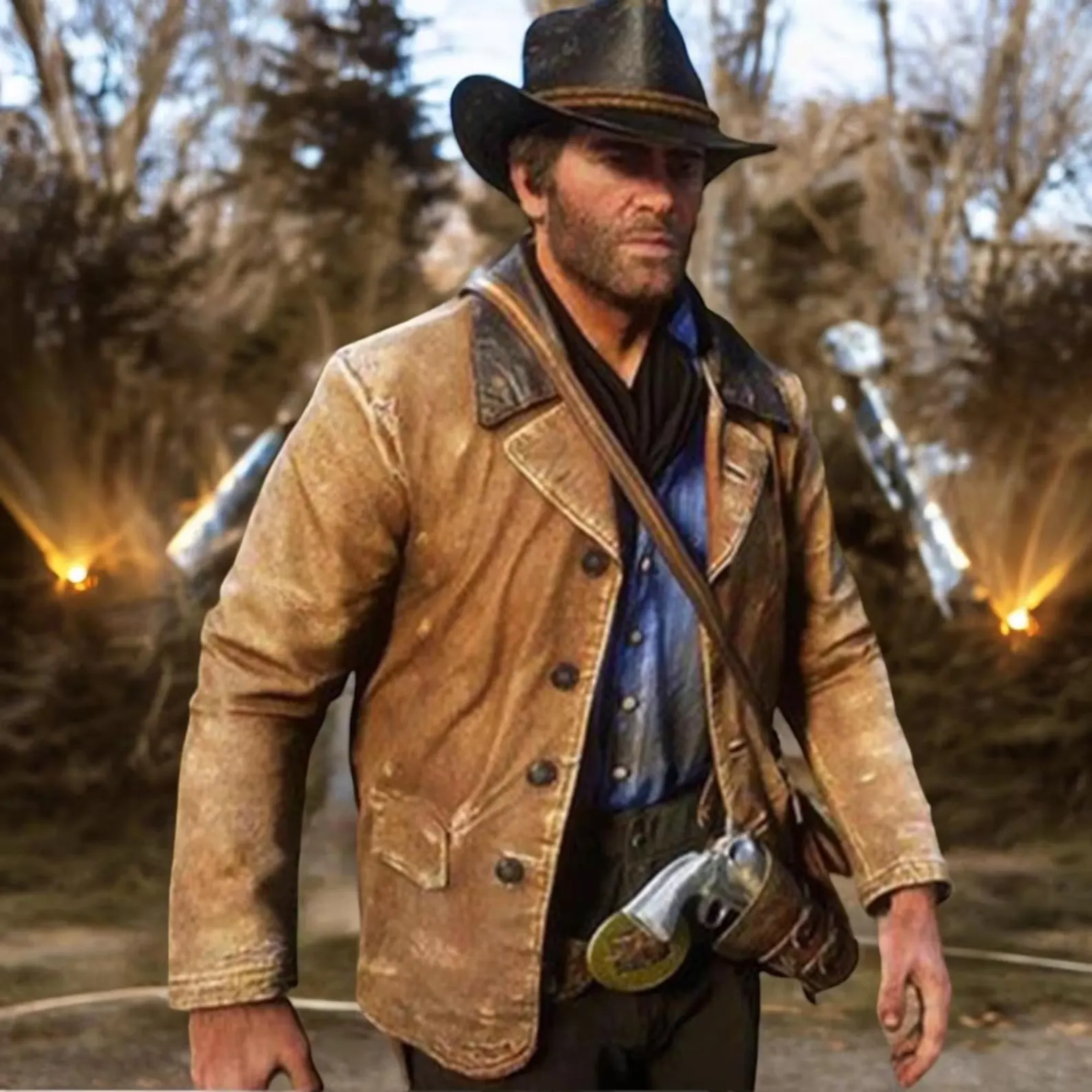 Arthur Morgan Tan Leather Coat