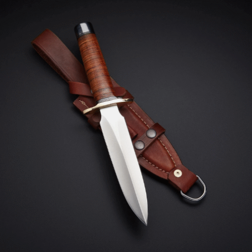 Custom Handmade D2 Steel Medieval Hunting Dagger Knife With Leather Sheath