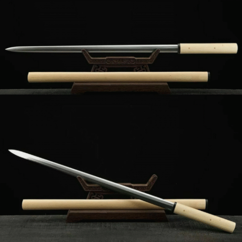 Folded steel Shirasaya Jian sword