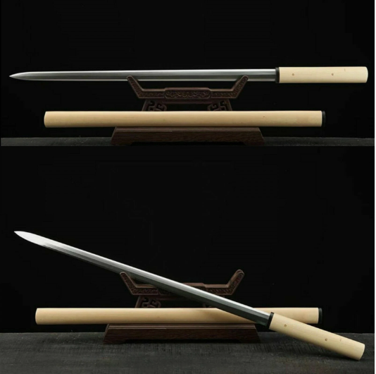 Folded steel Shirasaya Jian sword