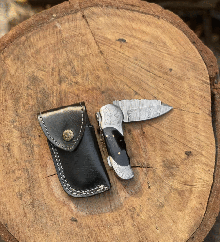 Handmade Damascus Folding Knife