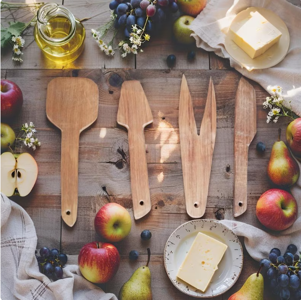 Handmade Oak Kitchen Utensil Set