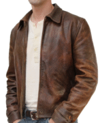 handmade brown leather jacket