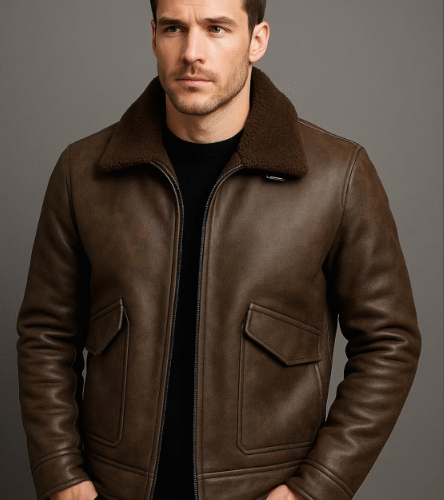 vintage-brown-shearling-leather-jacket-for-men