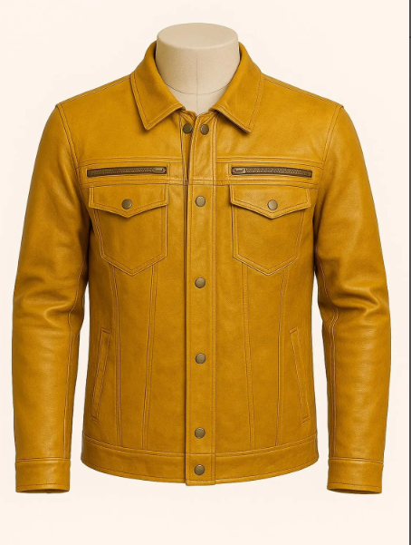 Men's Leather Jacket-Slim Fit