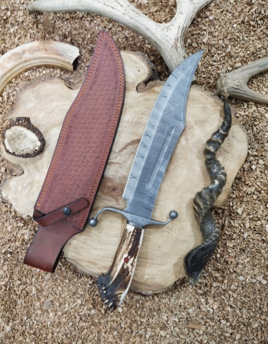 Custom Handmade Carbon Steel Blade Hunting Knife