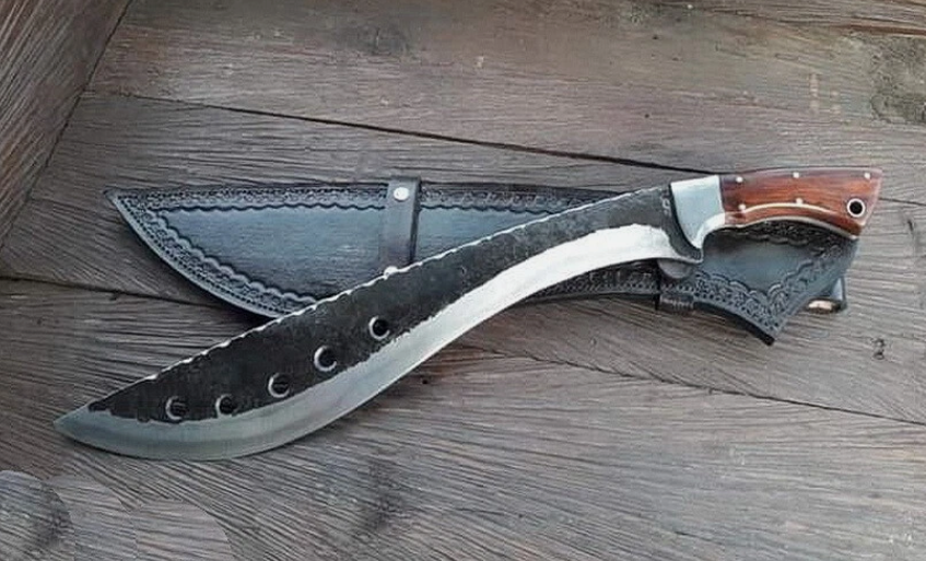 2 MACHETE SWORD WOODEN HANDLE
