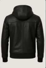 Men’s Black Lambskin Leather Hoodie