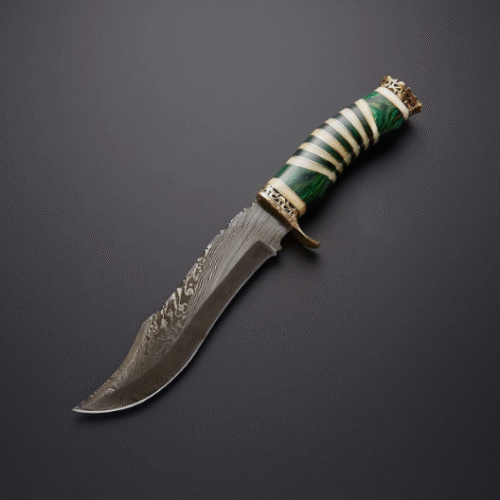 Hunting Bowie Knife with Leather Sheath