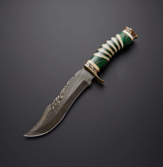 Hunting Bowie Knife with Leather Sheath
