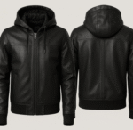 Men’s Black Lambskin Leather Hoodie