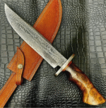 Steel Bowie Knife with Wood Handle