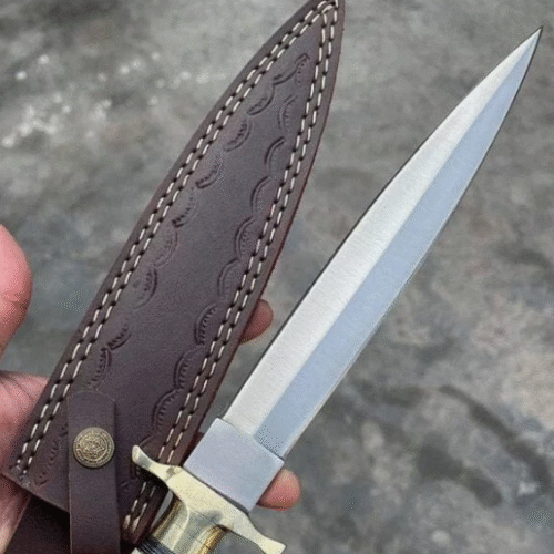 Custom Handmade Dagger Knife Bone Handle With Sheath