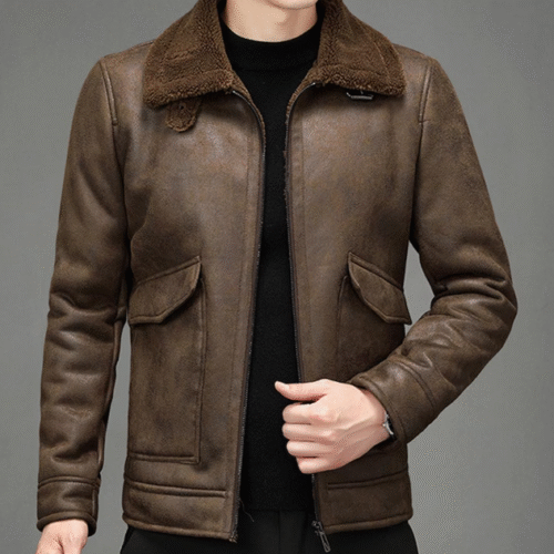 vintage-brown-shearling-leather-jacket-for-men