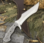 Custom Handmade D2 Steel Hunting Bowie Knife Survival Knife With Leather Sheath