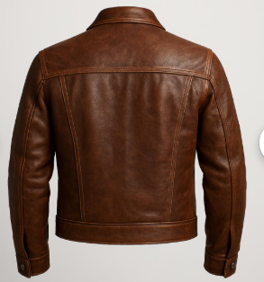 Sheepskin Leather Trucker Jacket
