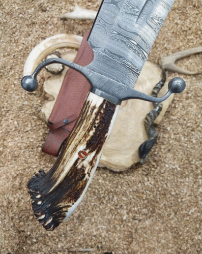 Custom Handmade Carbon Steel Blade Hunting Knife
