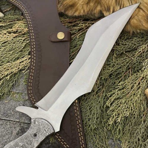 Custom Handmade D2 Steel Hunting Bowie Knife Survival Knife With Leather Sheath