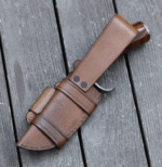 Damascus Steel Hunting Bowie Knife with Leather Sheath