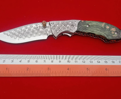 CUSTOM FOLDING KNIFE Stainless Damascus steel Handmade