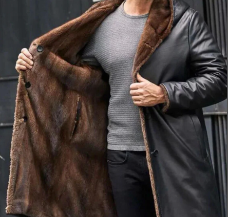 Hooded Leather Coat