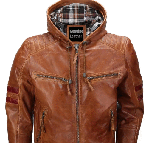 Hooded Leather Jacket