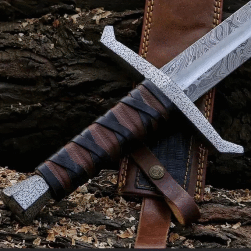 Medieval Sword With Leather Sheath