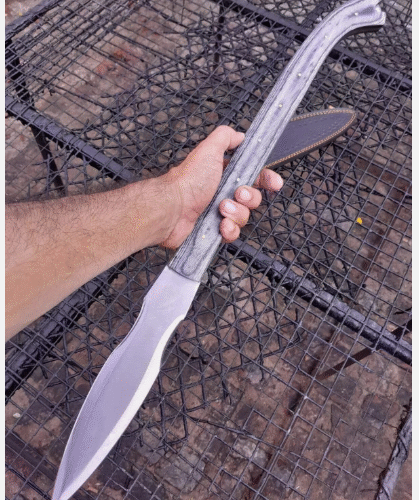 custom hand made Damascus fixed blade knife