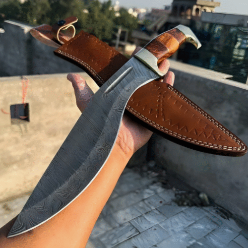 Handmade Bowie Knife with Leather Sheath
