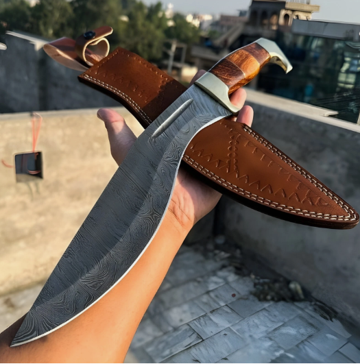 Handmade Bowie Knife with Leather Sheath