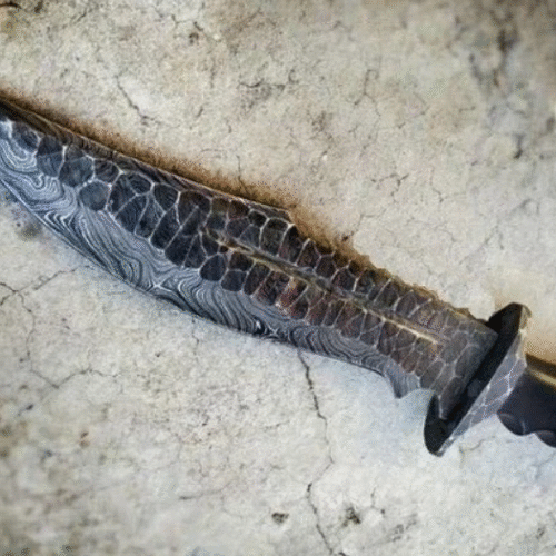 CUSTOM HANDMADE FORGED DAMASCUS STEEL BLADE HUNTING BOWIE KNIFE SURVIVAL KNIFE