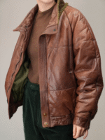 Leather Puffer Jacket
