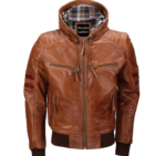 Hooded Leather Jacket