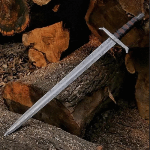 Medieval Sword With Leather Sheath