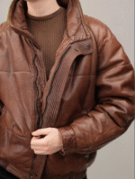Leather Puffer Jacket