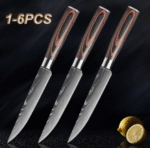 Damascus Sharp Steak Knives