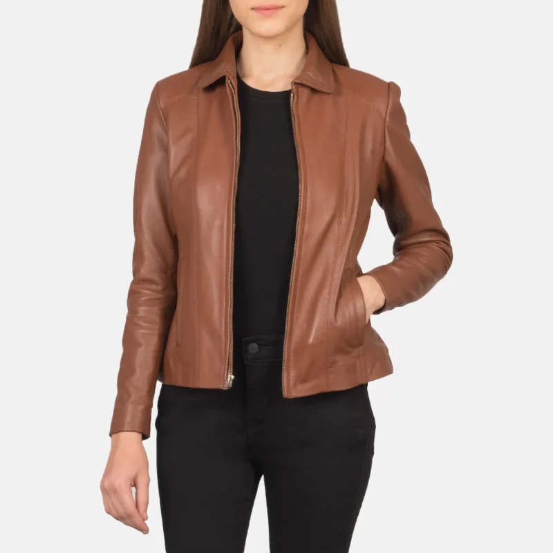 woman leather jacket bravohandicrafts