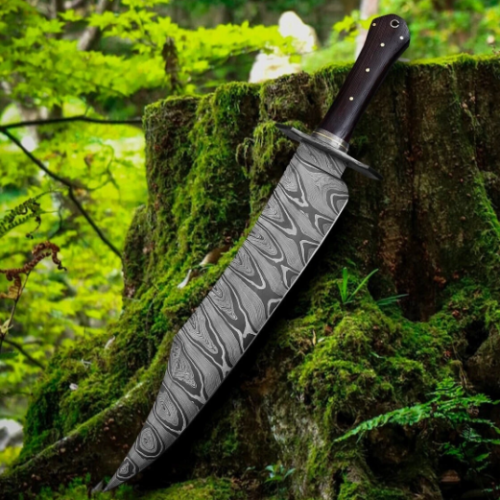 Damascus Steel Blade Bowie Knife