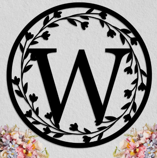 custom metal monogram sign