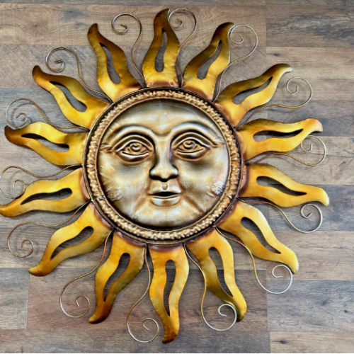 Sun With Face metal wall decor