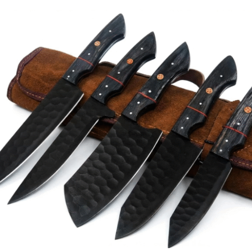 5 PCS Damascus Knife Set