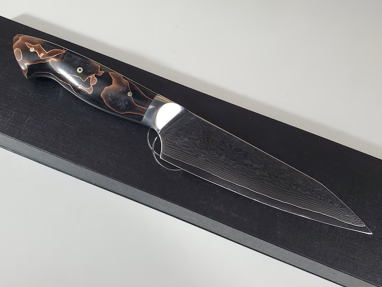 1 custom Damascus chef knife