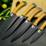Handmade Black Coated Chef Knife Set of 5 Pieces