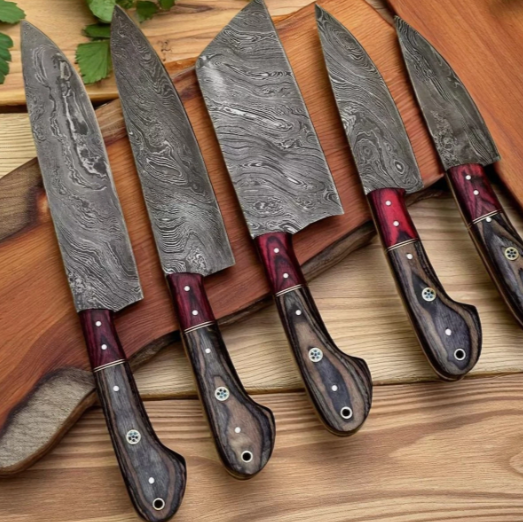 1. 5PC Handmade Kitchen Knives